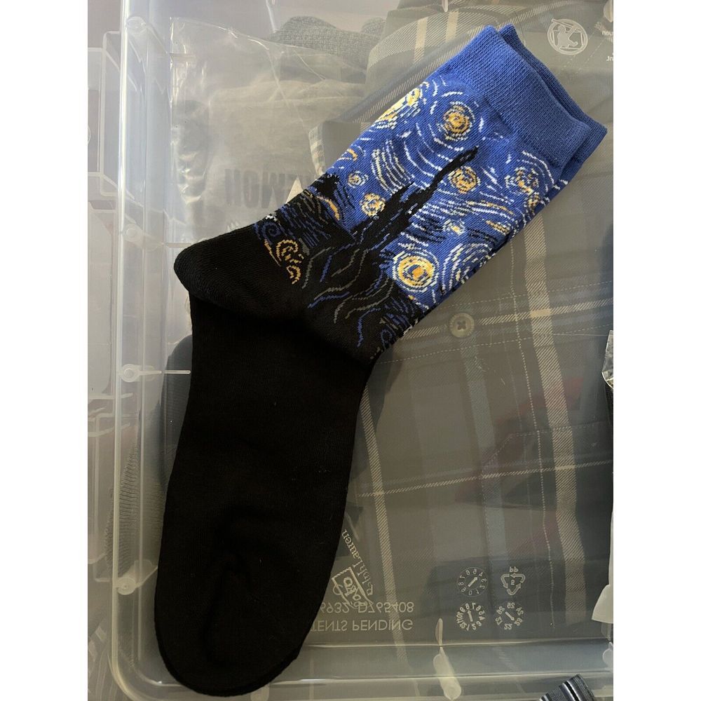 Starry Night Crew Socks Unisex Blue Vincent Van Gogh Art New‎
